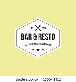 bar and restaurant vintage hipster logo