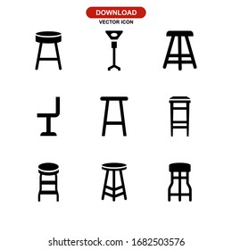 bar seat icon or logo isolated sign symbol vector illustration - Collection of high quality black style vector icons
