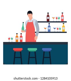 Bar services flat icon design