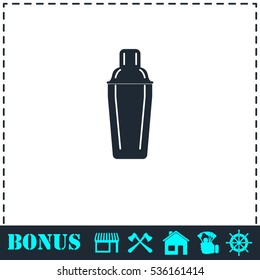 Bar shaker icon flat. Simple vector symbol and bonus icon