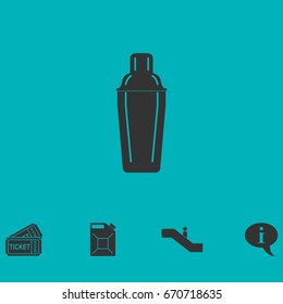 Bar shaker icon flat. Simple vector symbol and bonus icon