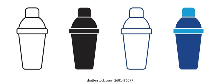 Ícone de agitador de barras definido isolado no plano de fundo branco , ilustração de vetor .