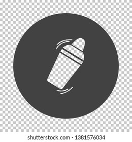 Bar shaker icon. Subtract stencil design on tranparency grid. Vector illustration.