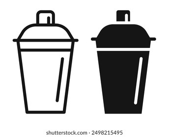 Bar shaker iconicon vector collection in outlined and solid style
