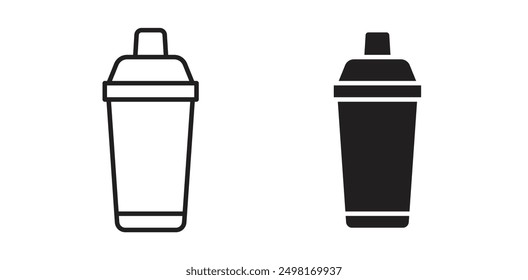 Bar shaker vector icon set in black color.