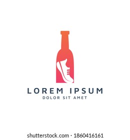 bar and shoes negative space logo design