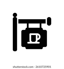 Bar Sign Board Glyph Icon. Bar Sign Board Icon