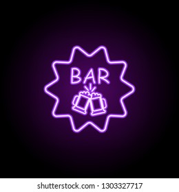 bar sign icon. Elements of Alcohol drink in neon style icons. Simple icon for websites, web design, mobile app, info graphics