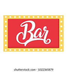 Bar sign icon, flat style