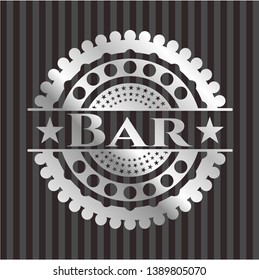 Bar silvery shiny emblem. Vector Illustration. Mosaic.