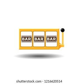 Bar slot reels icon vector illustration