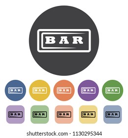 Bar slot symbol icons set. Vector illustration.