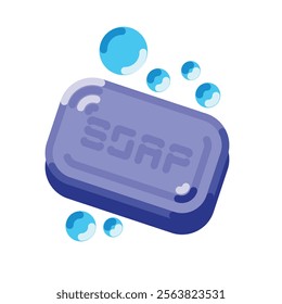 Bar of soap with bubbles emoji icon sticker