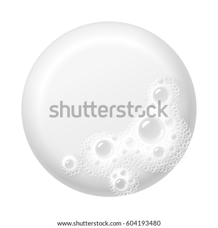 Bar of soap with foam isolated on white. Easy recolored vector. Eps10. RGB. Global colors