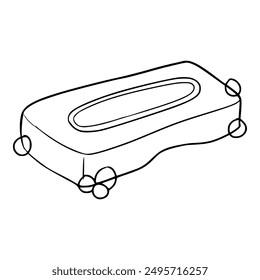 bar soap illustration hand drawn outline isolated vector