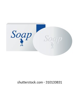 Bar Of Soap With Soap Packaging.  