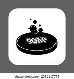 Bar soap sign vector, Soap with bubble icon. Soap icon vector illustration, Toiletries product sign, symbol of soap bar. toilet sign isolated, wash hand sign, Sop vector icon for web and mobile.