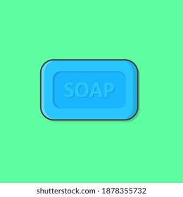 Balken der Seife Vektorsymbol Illustration. Hygiene-Flach-Symbol Kennzeichnung des Reinigungsprodukts
