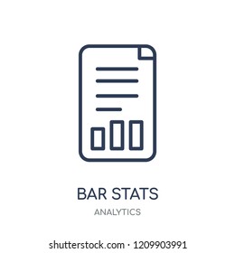Bar Stats icon. Bar Stats linear symbol design from Analytics collection. Simple outline element vector illustration on white background.