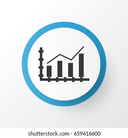 Bar Stats Icon Symbol. Premium Quality Isolated Economic Progress Element In Trendy Style.