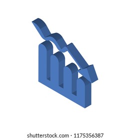 Bar Stats isometric left top view 3D icon