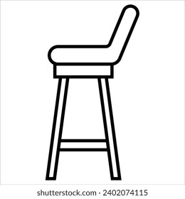 Bar Stool, Basic Furniture icon in thin line style