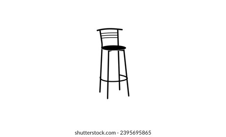 Bar stool, black isolated silhouette