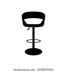 Bar stool black and white flat vector icon and symbol design