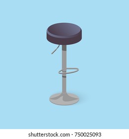 Bar stool. Bar chair. High chair. Bar interior design. Vector illustration