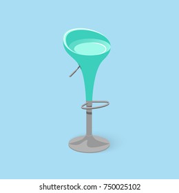 Bar stool. Bar chair. High chair. Bar interior design. Vector illustration