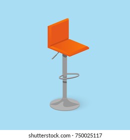 Bar stool. Bar chair. High chair. Bar interior design. Vector illustration