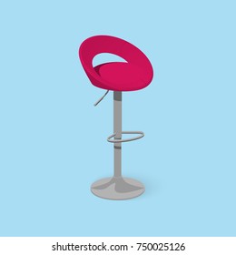 Bar Stool. Bar Chair. High Chair. Bar Interior Design. Vector Illustration