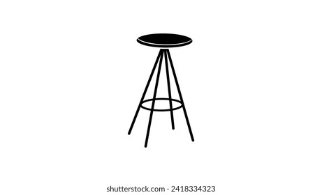 bar stool emblem, black isolated silhouette