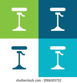 Bar Stool Flat four color minimal icon set