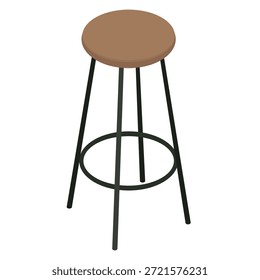 Bar stool - hand drawn isometric vector illustration.