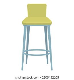 Vector de caricatura de icono de barra. silla alta. Asiento moderno