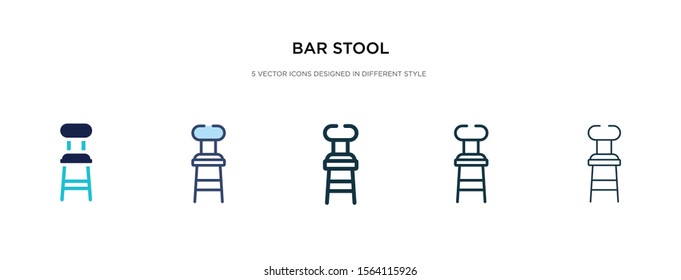 bar stool icon in different style vector illustration. two colored and black bar stool vector icons designed in filled, outline, line and stroke style can be used for web, mobile, ui