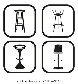 Bar Stool Icon - Four Variations