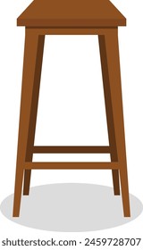 Bar stool, bar stool icon isolated on white background with shadow. Vector, cartoon illustration. Vector.