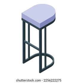 Bar stool icon isometric vector. Modern chair. Tall seat