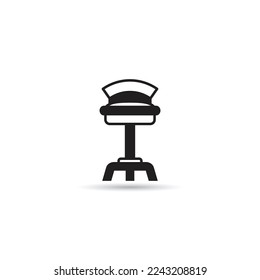 icono de taburete de barra sobre fondo blanco