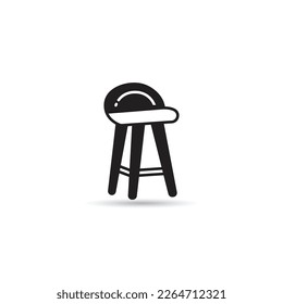 icono de taburete de barra sobre fondo blanco