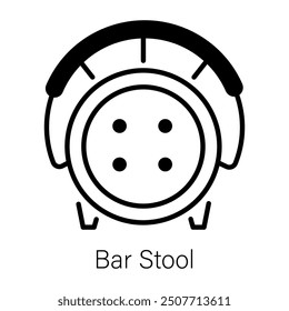 Icono de taburete de bar en estilo de contorno 