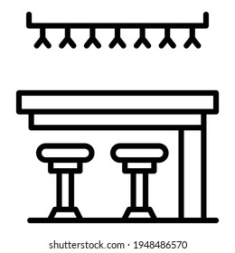 Bar stool icon. Outline Bar stool vector icon for web design isolated on white background