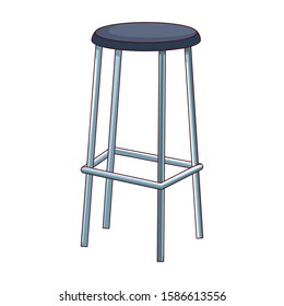 bar stool icon over white background, colorful design, vector illustration
