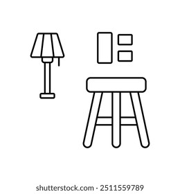 Icono de taburete de bar listo para usar Ilustración vectorial