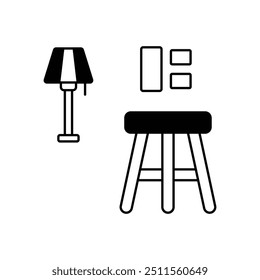 Icono de taburete de bar listo para usar Ilustración vectorial