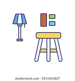 Icono de taburete de bar listo para usar Ilustración vectorial