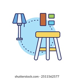 Icono de taburete de bar listo para usar Ilustración vectorial