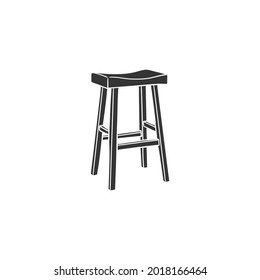 Bar Stool Icon Silhouette Illustration. Lounge Chair Vector Graphic Pictogram Symbol Clip Art. Doodle Sketch Black Sign.